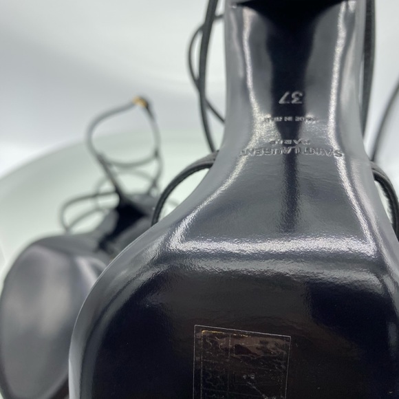 Saint Laurent Cassandra 100mm Black Sandal - Picture 6 of 8